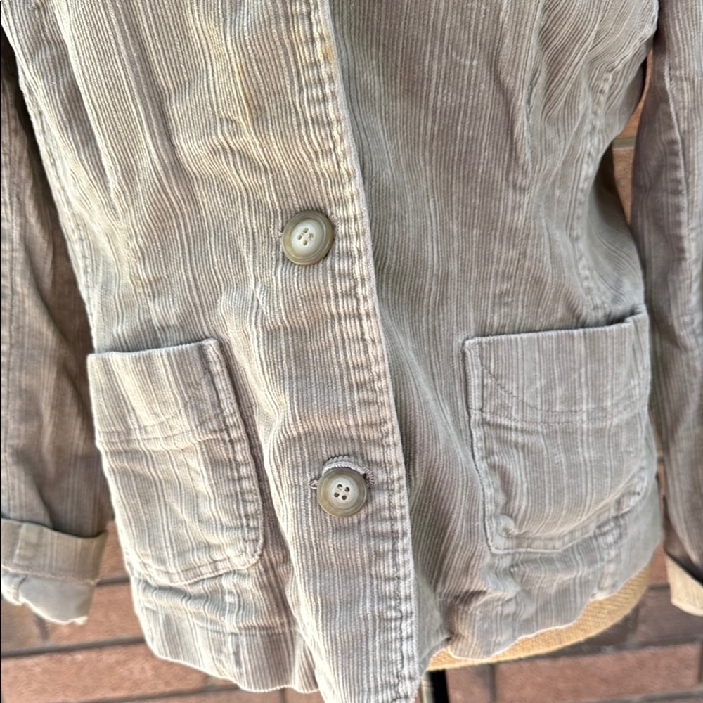 Sonoma Gray Corduroy Blazer with Classic Lapel Collar size Large - Picture 3 of 9